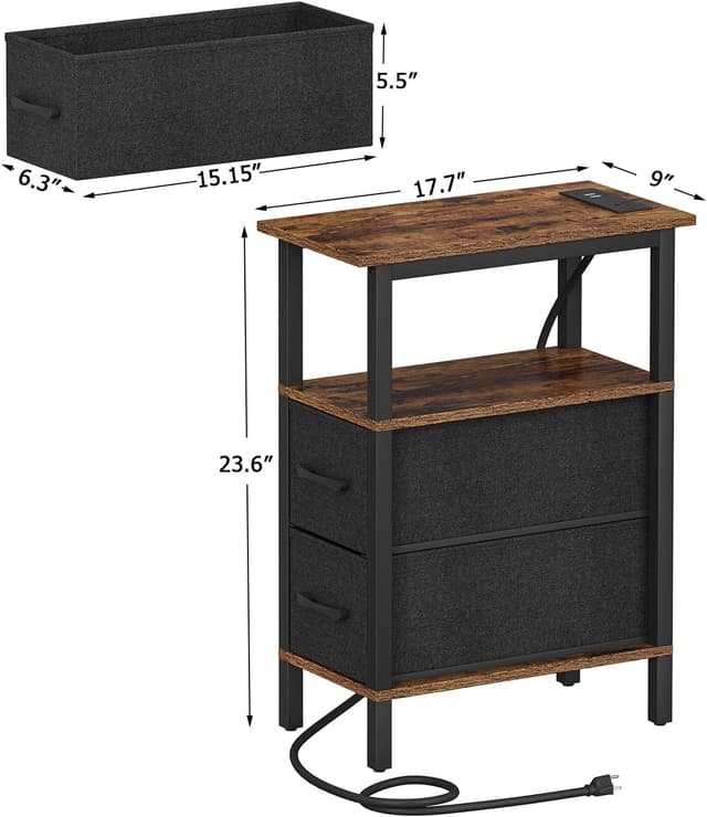 Thumbnail 2 de Narrow Side Table with 2 Drawers ⏩