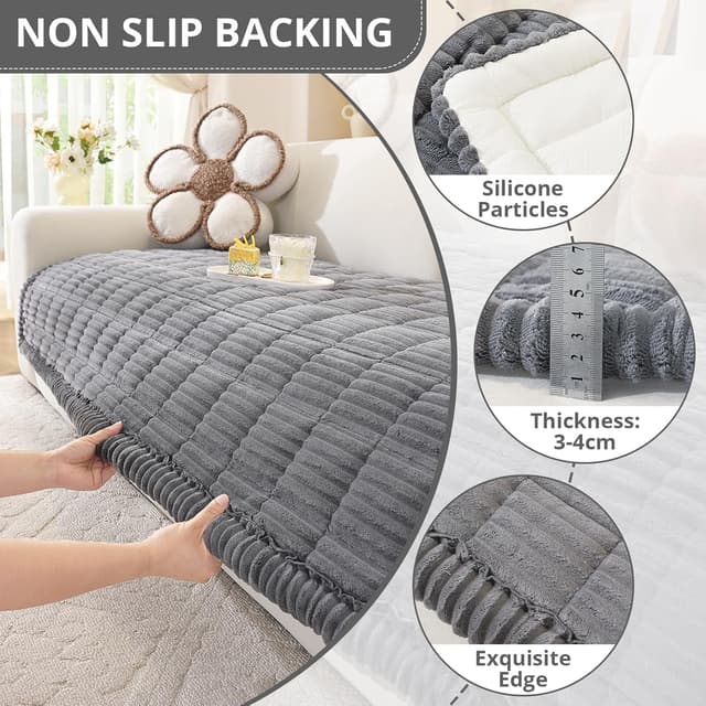 Detalle 1 de OstepDecor Washable Couch Cover for Dogs (27.6" x 27.6") in Dark Grey