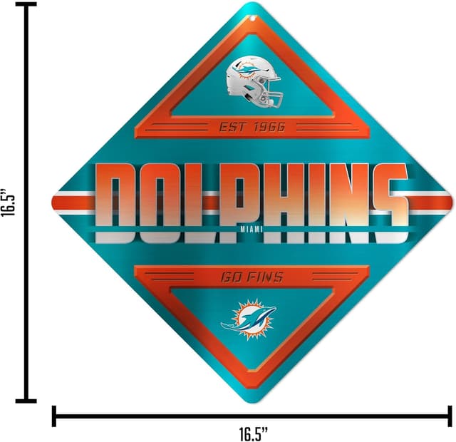 Detalle de Rico Industries NFL Football Metal Sign (16.5" x 16.5") for Man Cave, Bedroom, Office & More