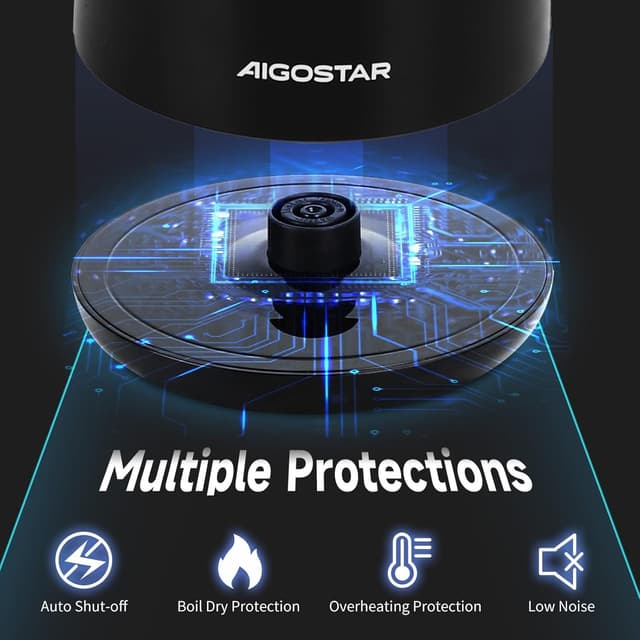 Thumbnail 6 de Aigostar Lydian ☕ Hervidor de agua eléctrico, 1,7L, acero inoxidable