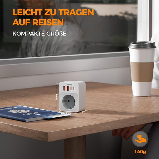 Thumbnail 5 de TESSAN Adapter England Reiseadapter 6×4×8cm 🔌