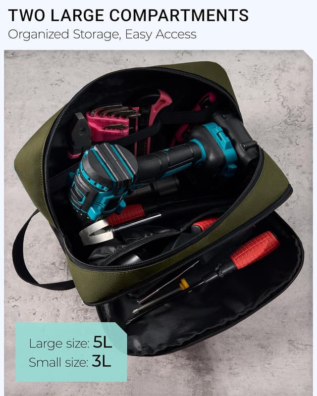 Detalle de Elviros Travel coppia di borse porta attrezzi con tasche multiple, tracolla regolabile e moschettone