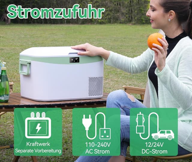 Thumbnail 4 de BINGI Kompressor Kühlbox 12,8 L Tragbar 12V/24V DC & 110–240V AC