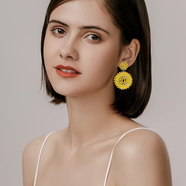 Detalle de Damen Damen-Perlenohrringe Rocailles Statement