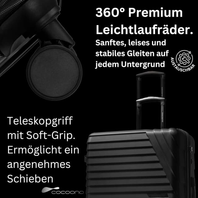 Detalle de Cocoono Hartschalenkoffer XL Groß (100–117 L) mit 8 Rollen 360° und TSA-Schloss