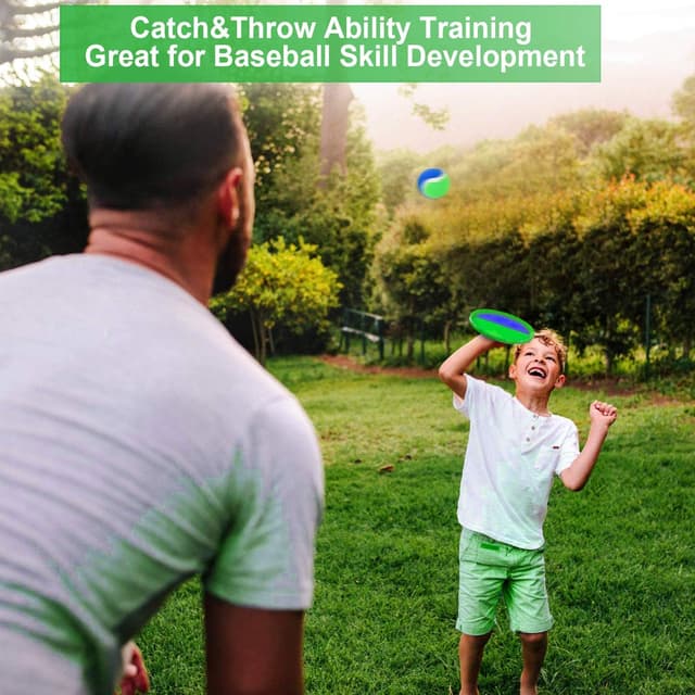 Detalle 2 de Jalunth Klettballspiel (Klettball Strandspielzeug) – Wurf- und Fangspiel mit Klett-Palette