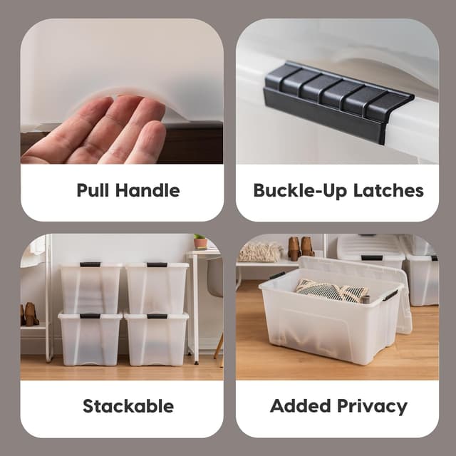 Thumbnail 2 de IRIS USA 54 QT Storage Box 4-Pack