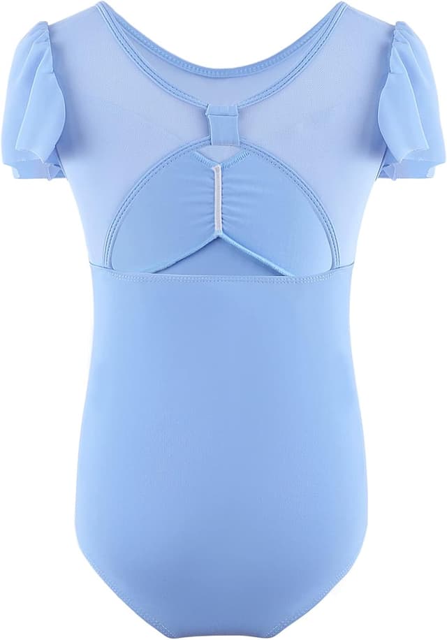 Detalle 2 de Bezioner Ballet Leotards for Girls (2–10 Years) with Puff Sleeves – Dance & Gymnastics Outfit