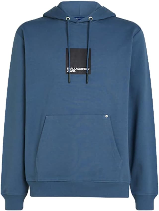 Detalle de Karl Lagerfeld Jeans Herren Box Logo Hoodie mit normaler Passform (Forest Night)