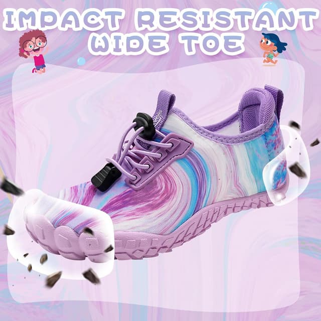 Detalle de WateLves Barfußschuhe für Kinder – Wasserschuhe, Schwimmschuhe und Strandschuhe mit schnell trocknendem Obermaterial