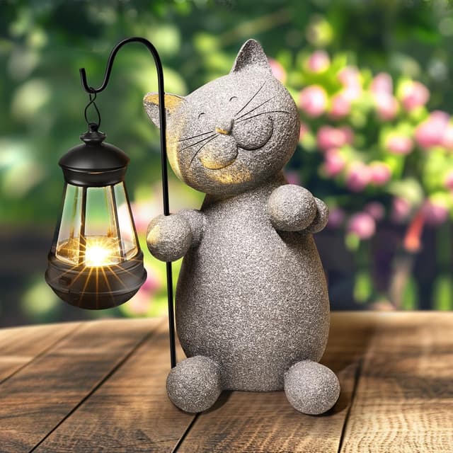 Detalle de Eletorot Cat Gifts 20cm solar garden ornament