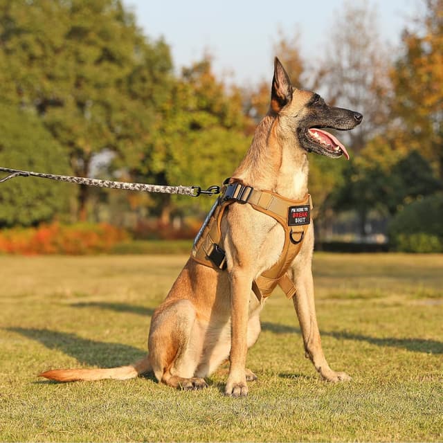 Thumbnail 6 de Belababy Tactical Anti Pull Dog Harness (Wolf Brown) with Front Clip, Handle & MOLLE – Adjustable Service Vest, S