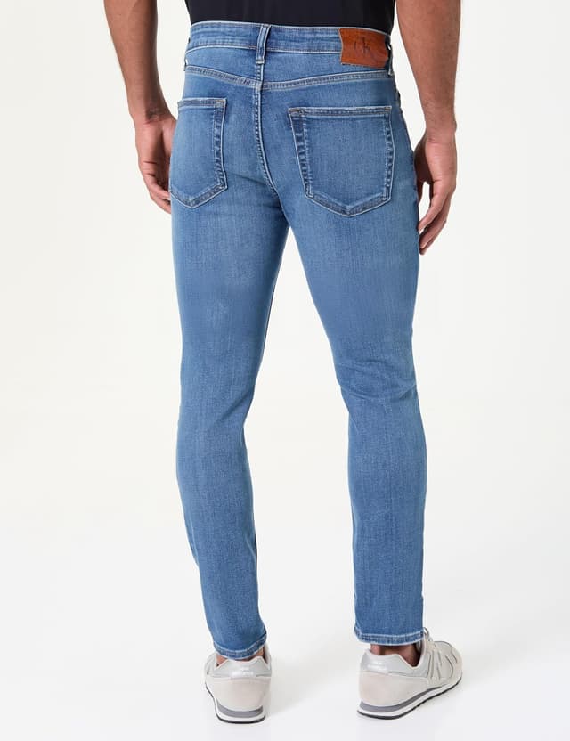 Detalle 2 de Calvin Klein Skinny Canyon Blue Jean unisex in denim elasticizzato a 5 tasche