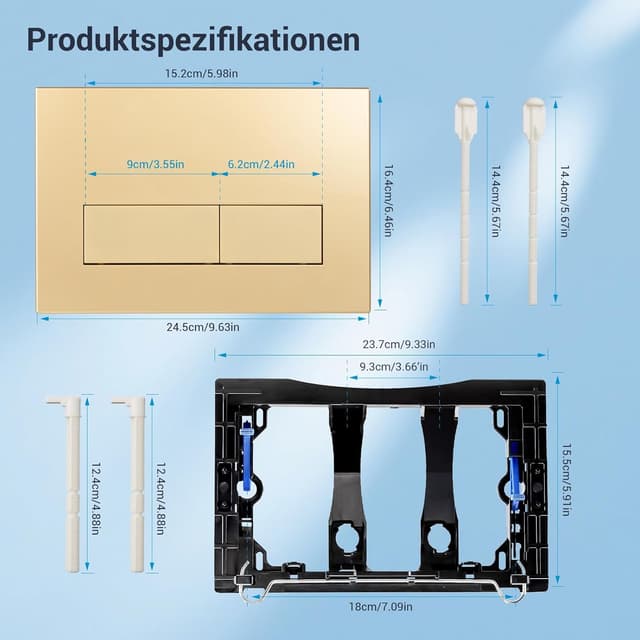 Detalle 2 de Mendorio WC Drückerplatte für Geberit 2-Spülung