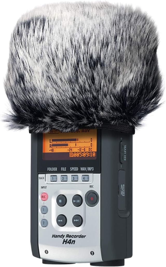 Detalle de SUNMON Furry Windschutzscheibe für Zoom H4N Handrekorder – Kunstfell-Windsack als Pop-Filter-Ersatz für Outdoor-Aufnahmen