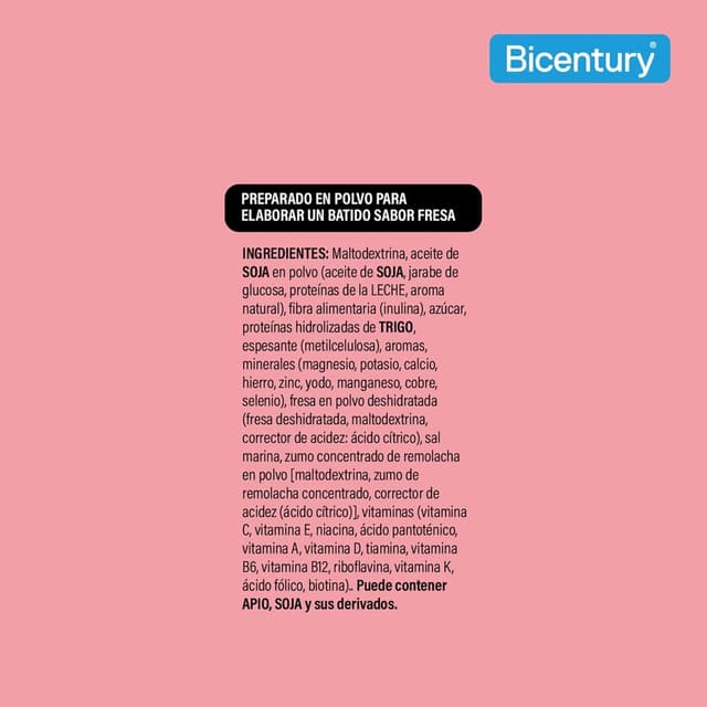 Thumbnail 5 de Bicentury Batido Completo de Comida Fresa 🥤 16 Raciones