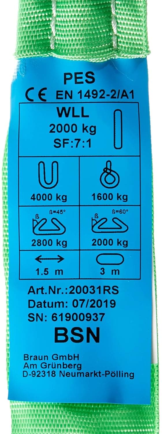 Thumbnail 1 de Braun 20031RS cinghia circolare 2000 kg 🛠