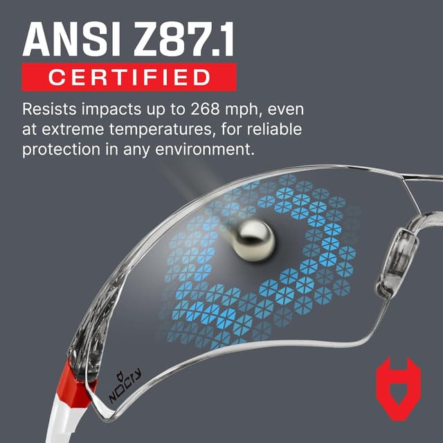 Detalle de NoCry Clear Cycling Glasses for Women (White & Red) – Anti-fog, Scratch-Resistant Wrap-Around Safety Glasses with UV Protection