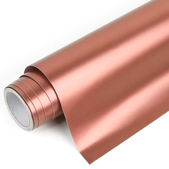 Detalle de IModeur galvanisierte Plotterfolie Vinyl Roségold matt – 30,5 x 214 cm (selbstklebend für Silhouette Cameo)