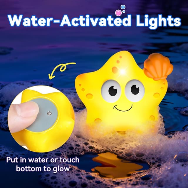 Detalle de Ocean bath toys set with LED lights for 1-3