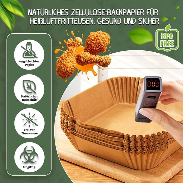 Thumbnail 2 de Backpapier für Heißluftfritteuse 110 Stück 24 cm