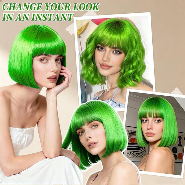 Thumbnail 5 de Perruque Femme Naturelle Courte Verte đ