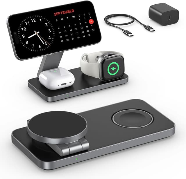 Detalle de Keepro 3-in-1 Wireless Charging Station for iPhone, AirPods and Apple Watch