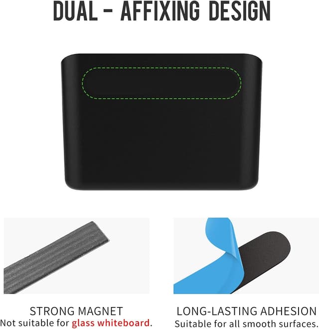 Detalle de loukin Magnetic Marker & Remote Control Organiser (Black) for Whiteboards and Fridges