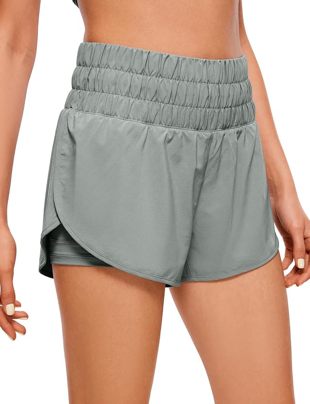 Detalle de CRZ YOGA 2 in 1 pantaloncini da corsa da donna a vita alta con tasca