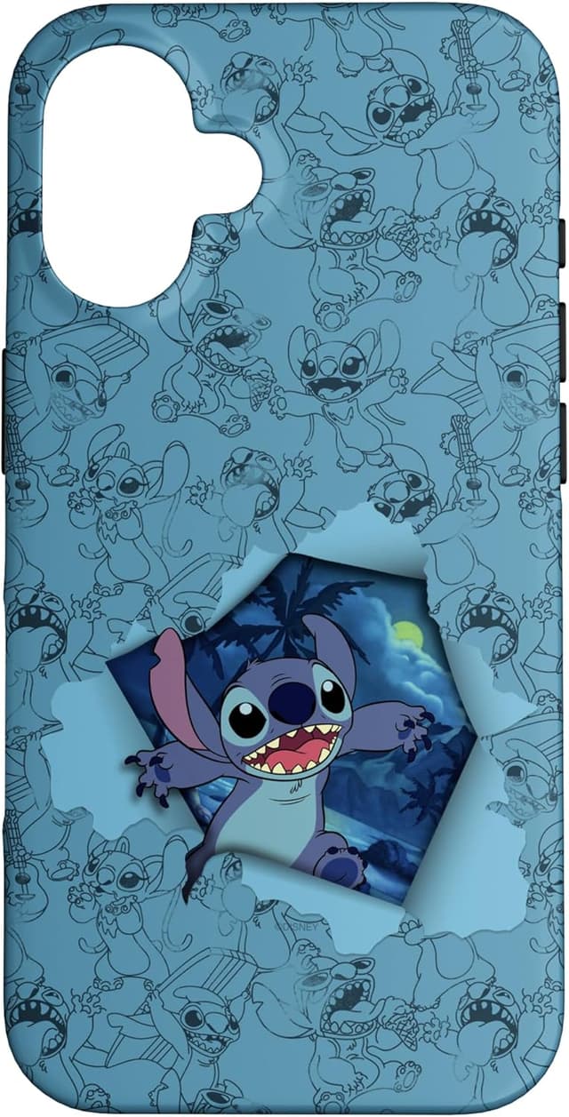 Detalle de Coque iPhone 16 Lilo & Stitch Tropical