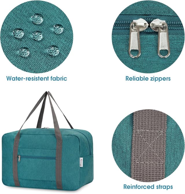 Detalle de Teal 20L Foldable Underseat Travel Duffel Bag (40x30x20cm) for Ryanair cabin bags