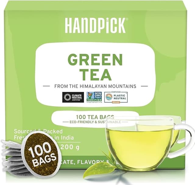 Imagen de HANDPICK Té Verde Ecológico — 100 Bolsitas 🍵 en OfertitasTOP