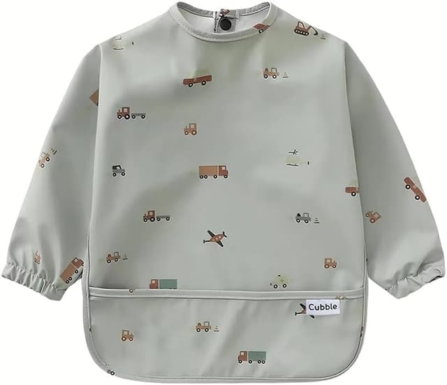 Detalle de Cubble Waterproof Coverall Baby Feeding Bibs – Adjustable Long-Sleeve Coverall for Weaning & Messy Play
