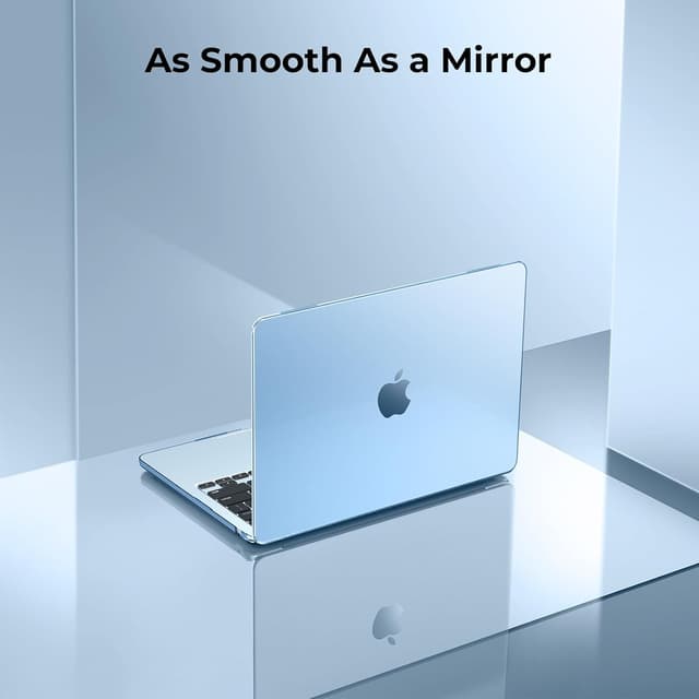 Detalle de EooCoo Ultradünne transparente Hülle für MacBook Air 13,6 Zoll (kompatibel A3449/A3240/A3113/A2681) – Kristall Himmelblau