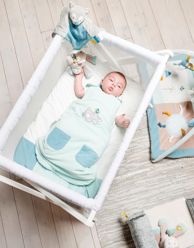 Thumbnail 2 de Nattou The Wolf Manta Doudou Bebé, 27x27 cm, Beige 🐺