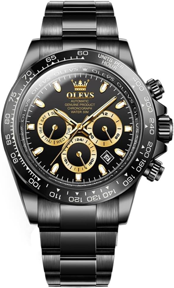 Thumbnail 6 de OLEVS Quarzuhr Gold Schwarz 40 mm Herrenarmbanduhr