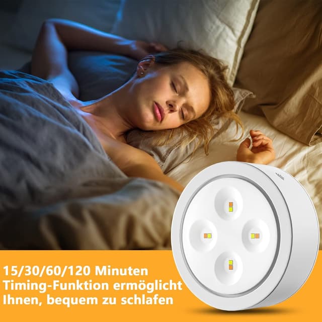 Detalle de HITRENDS Kinder-Nachtlicht Set mit Fernbedienung (6 Leuchten, 2 Fernbedienungen) – 3 Farbtemperaturen