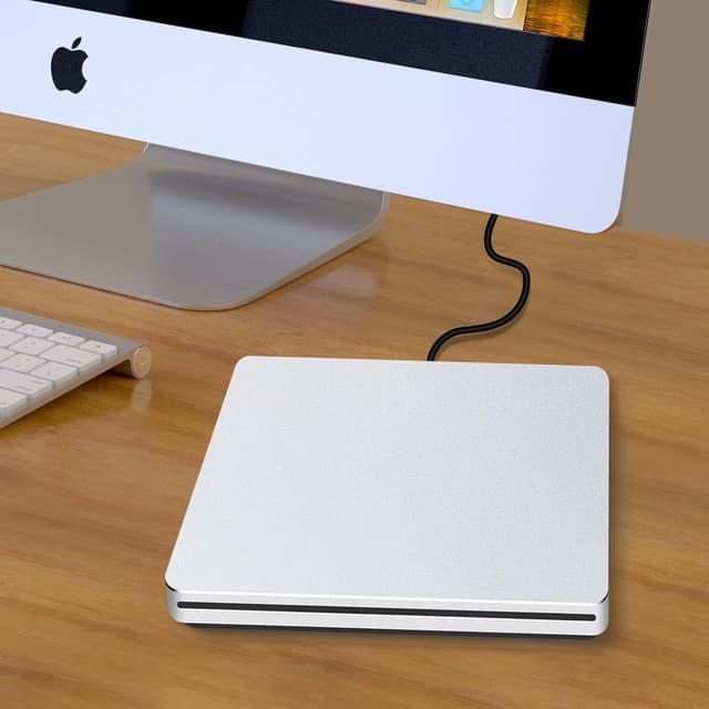Detalle de NOLYTH Externes CD/DVD-Laufwerk (USB-C Slot-in) für MacBook & Laptop – Plug-and-Play Brenner