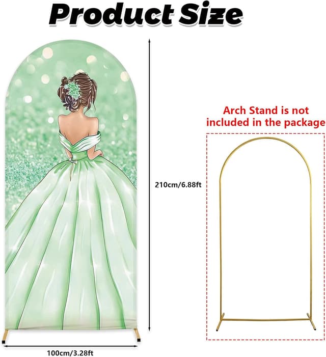 Detalle 2 de MEHOFOND 3.3x7ft Green Ceremony Arch Backdrop