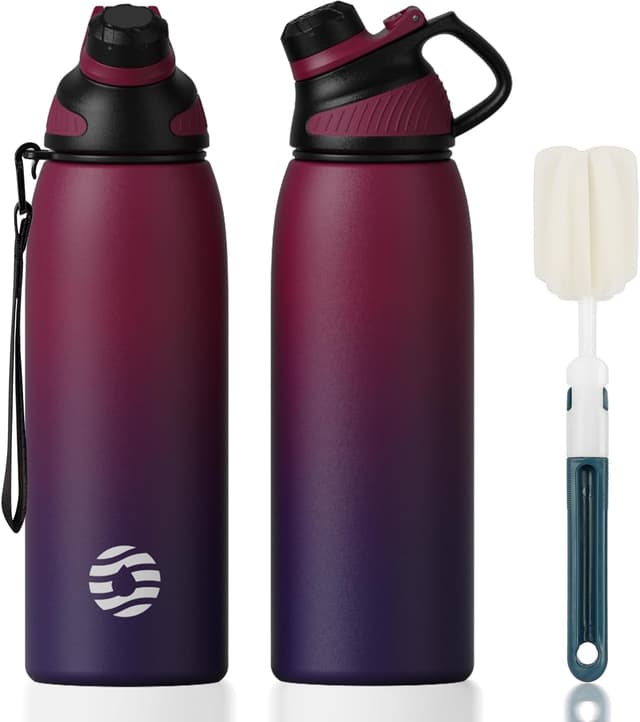 Detalle de FJbottle Edelstahl Sport-Trinkflasche mit magnetischem Deckel (BPA-frei), auslaufsicher – 1.000 ml/800 ml/600 ml/400 ml