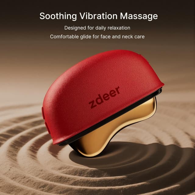 Detalle de ZDEER LED Red Light Therapy for Face & Neck Massager (Red) with Heat and Vibration