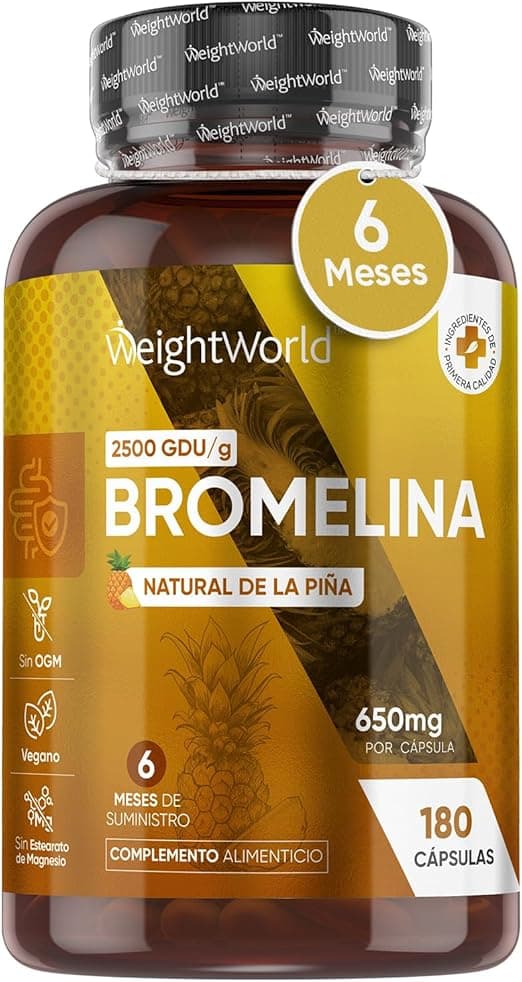 Imagen de Bromelina 650 mg - 180 Cápsulas Veganas para Digestión 🥭 en OfertitasTOP
