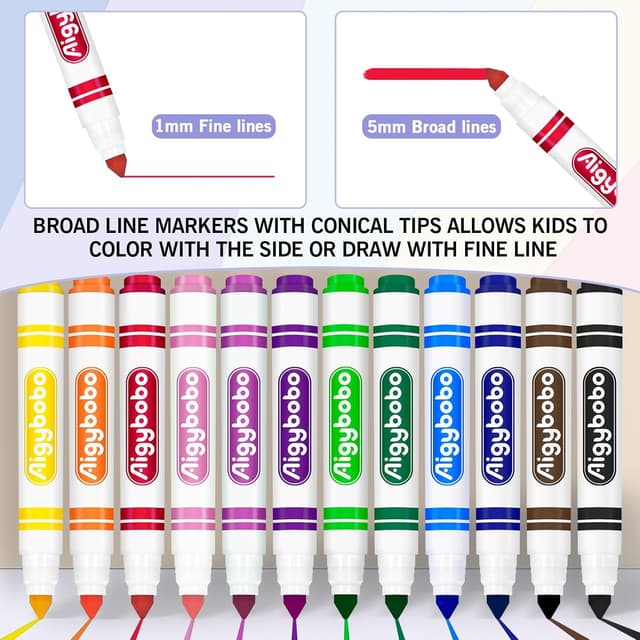 Thumbnail 2 de Aigybobo 240 Count Washable Markers Bulk