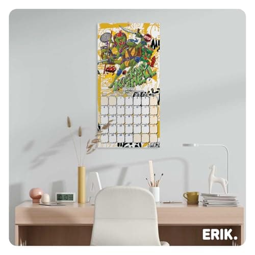 Detalle 2 de Grupo Erik Calendario 2026 Tortugas Ninja 30x30 cm 🗓