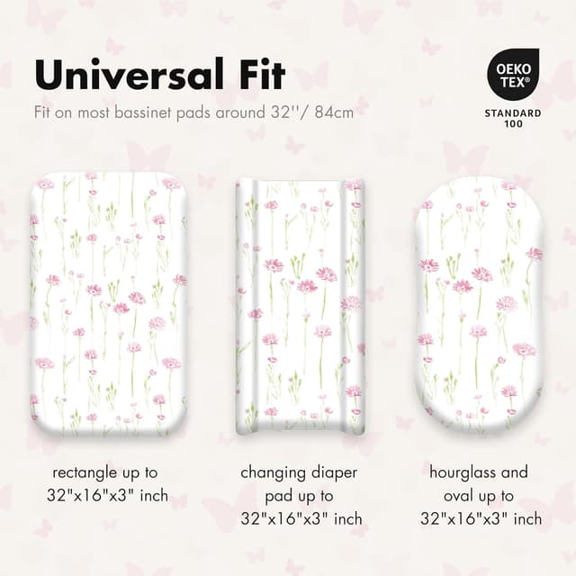 Detalle 2 de GLLQUEN BABY lot de 4 draps-housses pour couffin, microfibre Oeko-tex 100