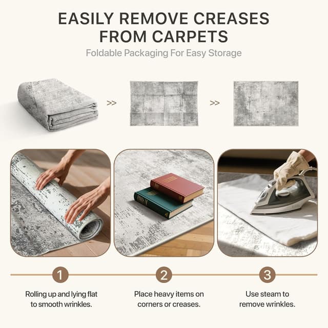 Thumbnail 6 de BEIMO Tapis salon moderne double face 160x230 cm gris, lavable en machine