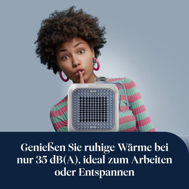 Detalle 2 de De'Longhi Capsule Desk HFX10B03.LB Keramik-Heizlüfter (360 W) – kompakt für sofortige Wärme