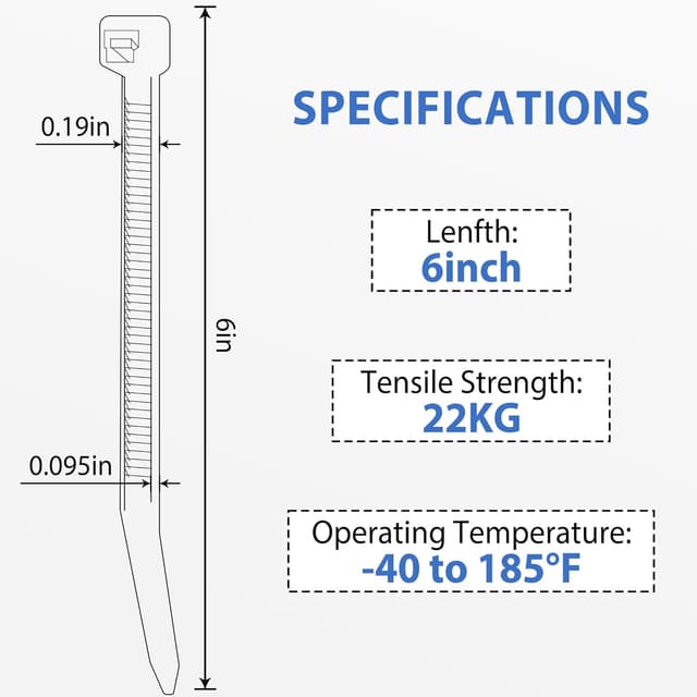 Detalle 2 de Haiane Fascette nere 150 x 4,8 mm