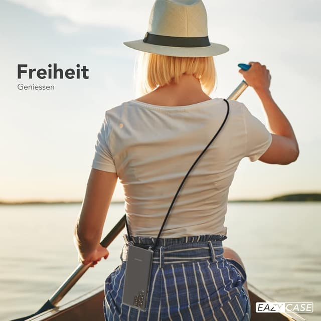 Detalle 2 de EAZY CASE Handykette für Samsung Galaxy S22 Ultra 5G – Umhängeband mit Schutzhülle, Silikon/TPU, Clips in Rose