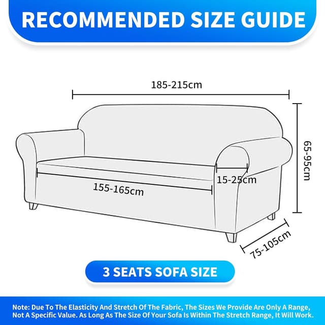 Detalle de CYCMACO Copridivano Elasticizzato 3 Posti con Braccioli (Kaki) antimacchia, antiscivolo e lavabile